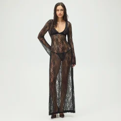 Lisa for Kith Women Lyla V-Neck Lace Maxi Dress