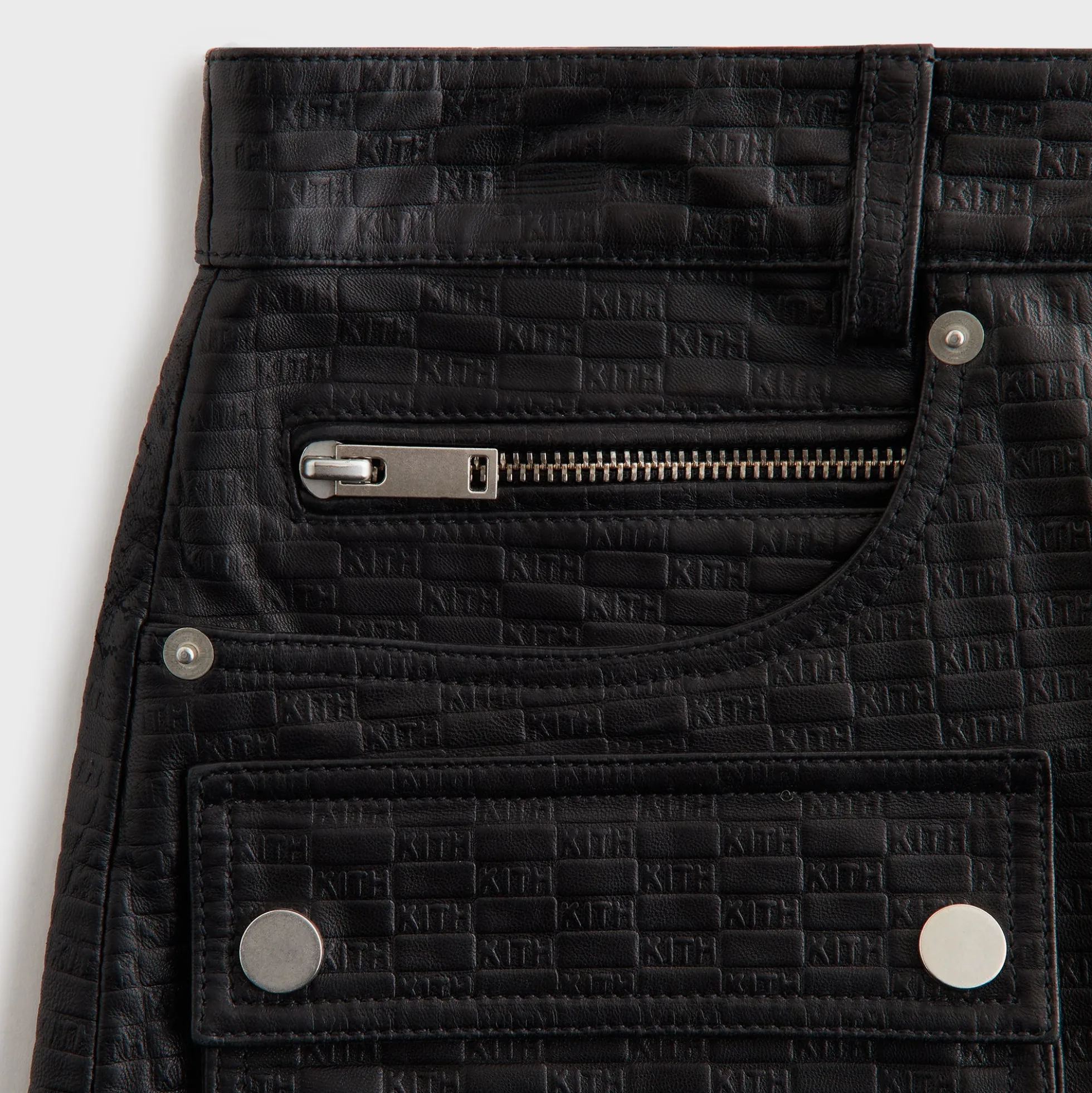 Lisa for Kith Women Nari Monogram Leather Mini Skirt