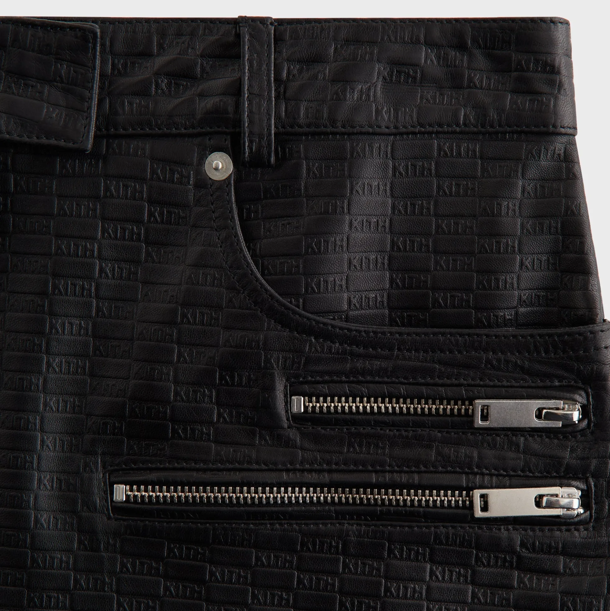 Lisa for Kith Women Nari Monogram Leather Mini Skirt