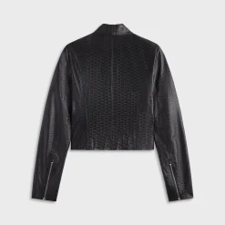 Lisa for Kith Women Nikita Monogram Leather Zip Top