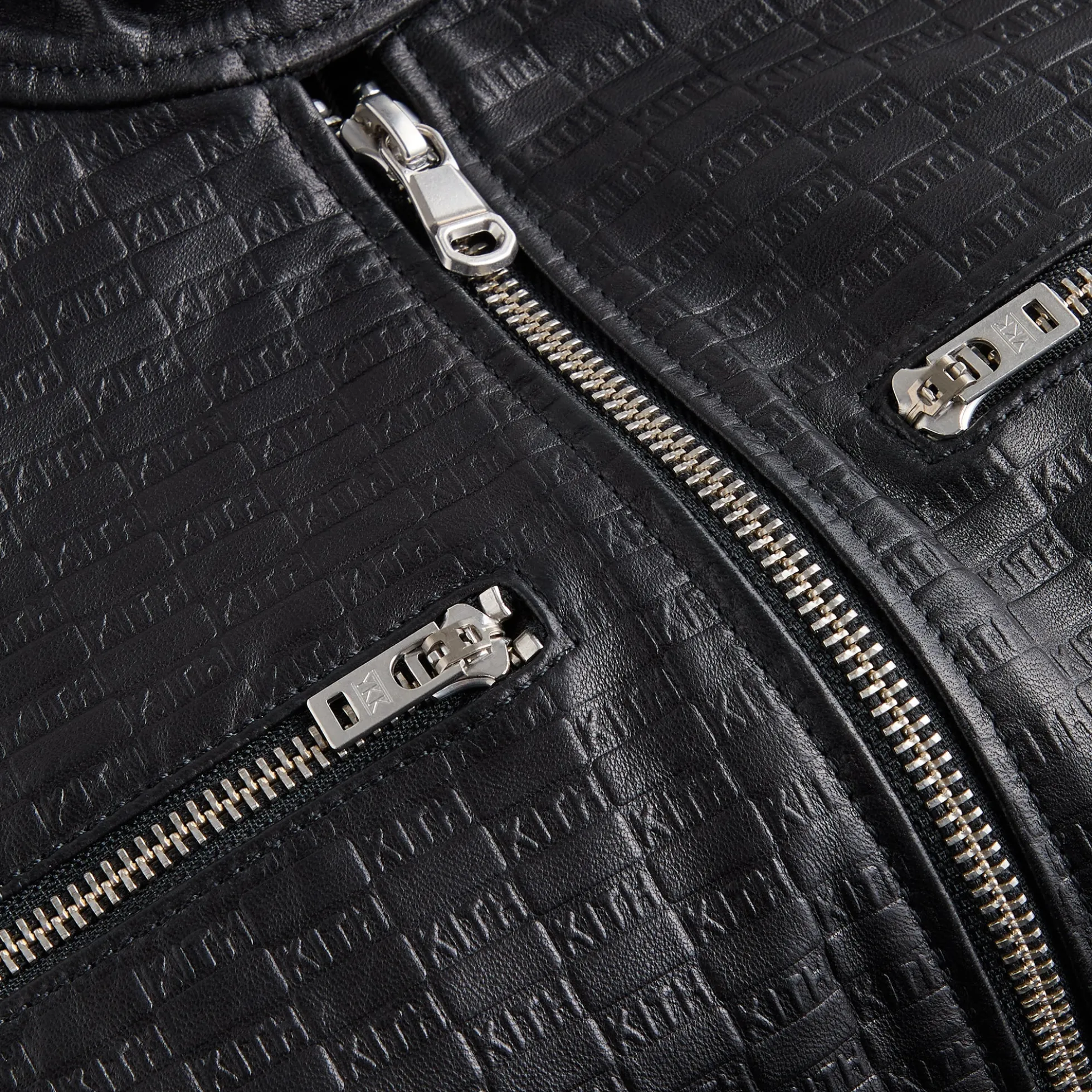 Lisa for Kith Women Nikita Monogram Leather Zip Top