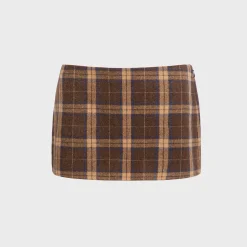 Low Rise Tartain Mini Skirt