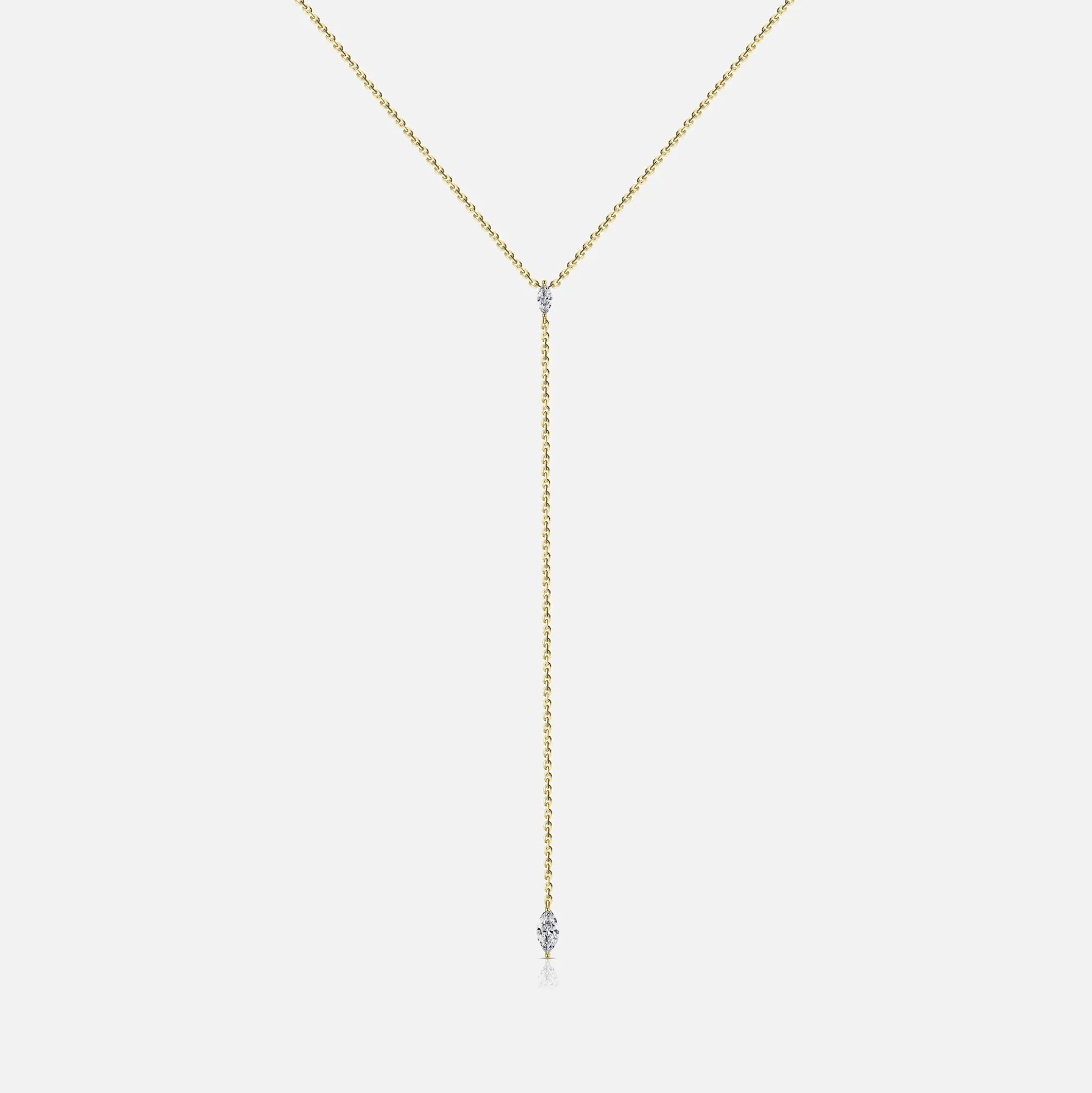 Marquis Lariat Necklace 14K Gold
