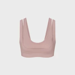 Matte Double-Strap Scoop Bra