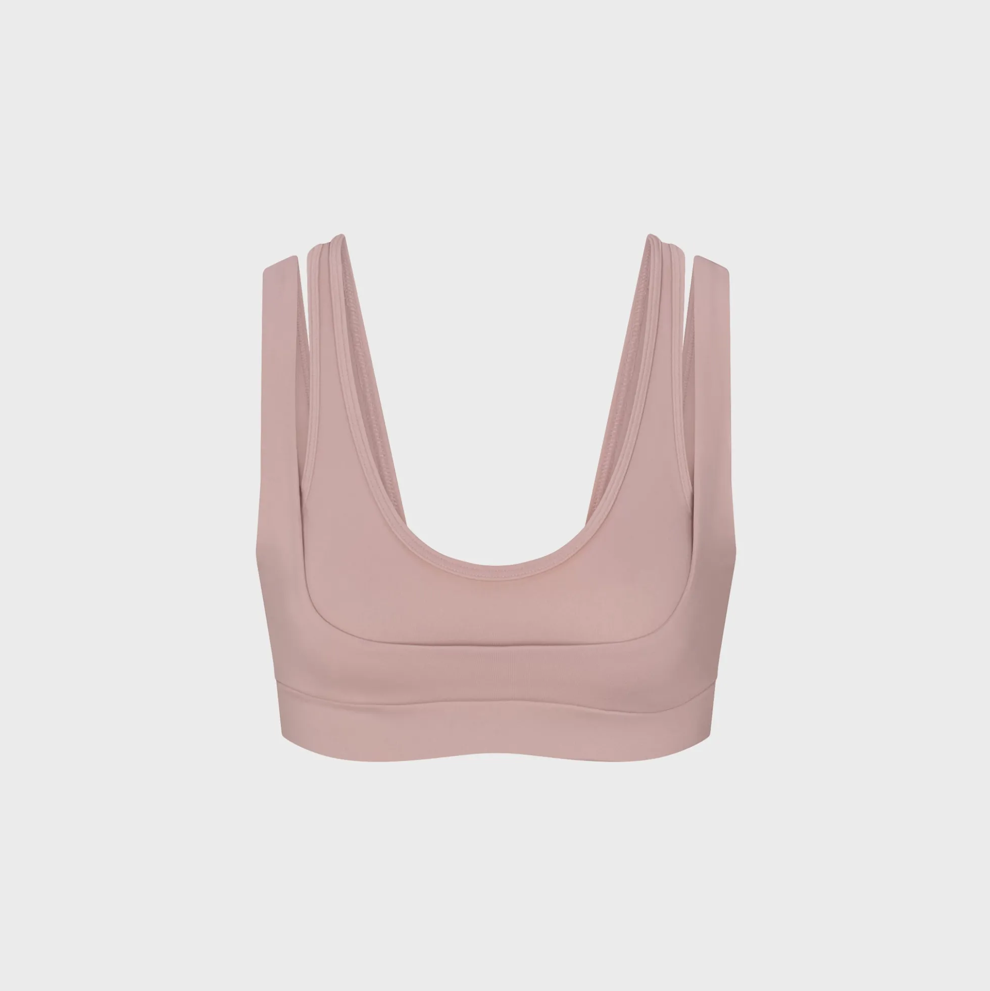 Matte Double-Strap Scoop Bra