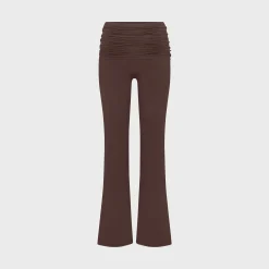 Matte Flared Fold Over Waistband Pants