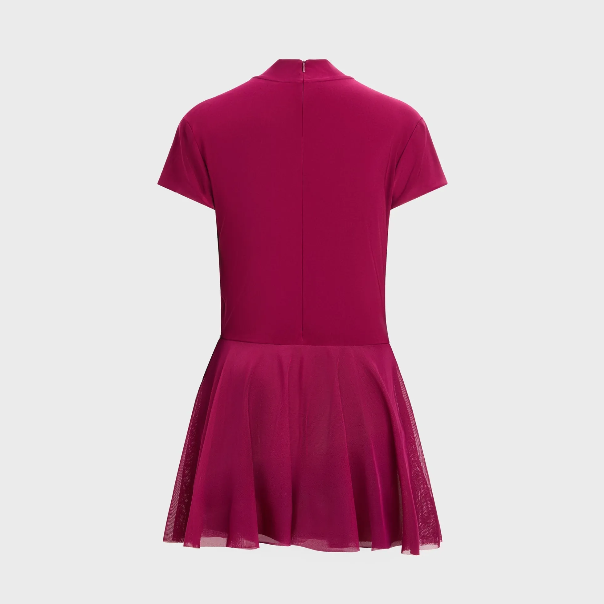 Mock Neck Cap Sleeve Flared Pickleball Dress