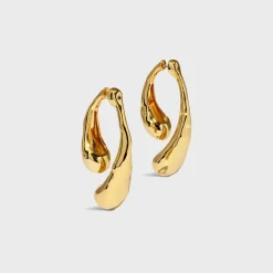 Molten Gold Front Back Earrings