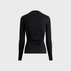 Moon Logo Strass Jersey Long Sleeve Highneck Top