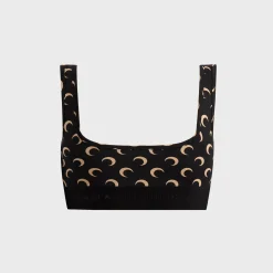 Moon Printed Jersey Sports Bra