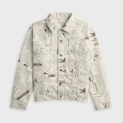 Newspaper Print Canvas Type 5 Jean Jacket