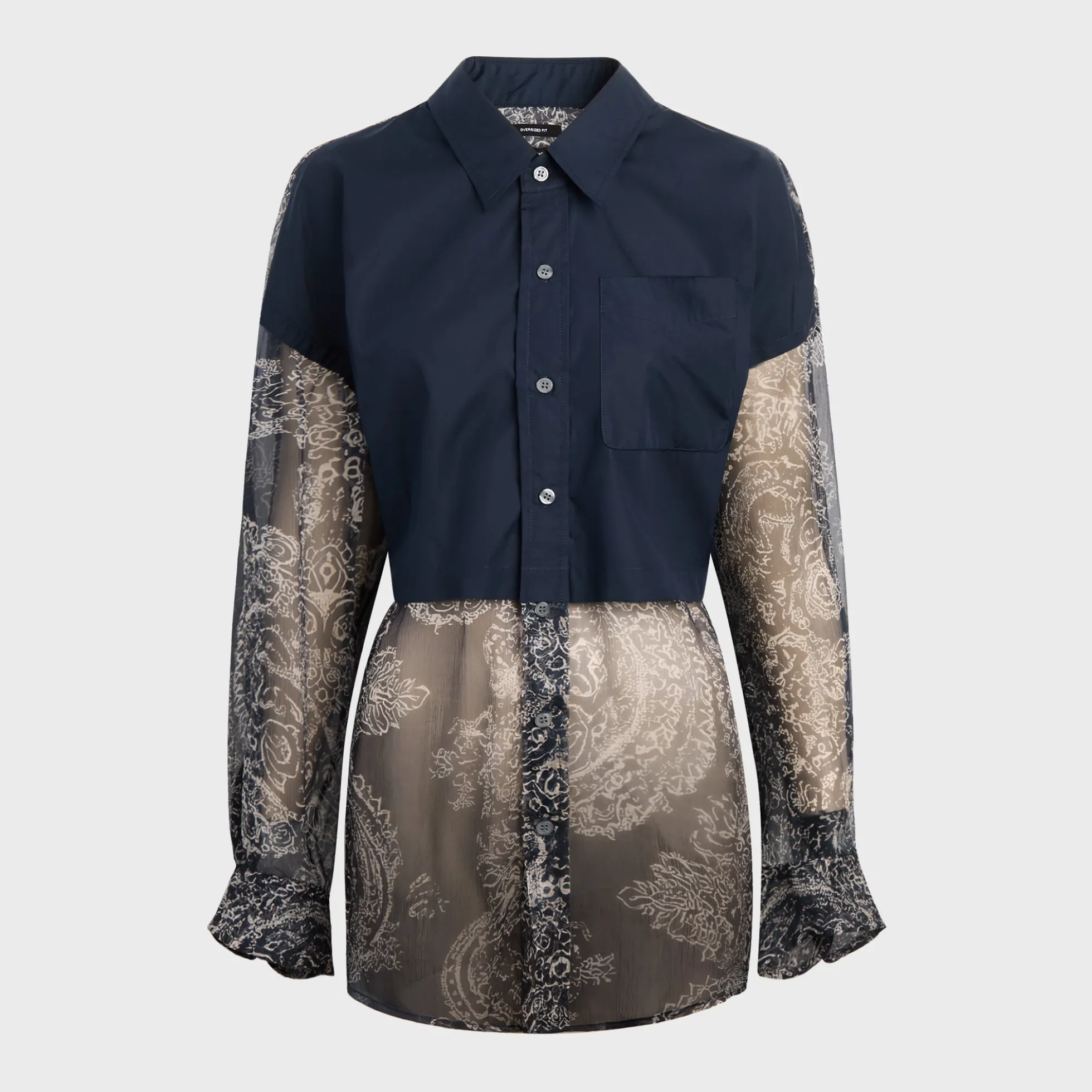 Overlay Drop Neck Shirt