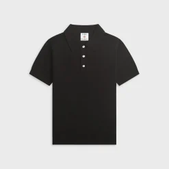 Pointelle Monogram Short Sleeve Polo Shirt