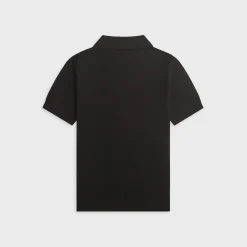 Pointelle Monogram Short Sleeve Polo Shirt
