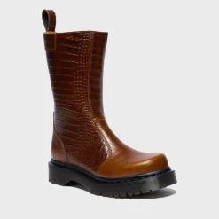 Rejena Croc Emboss Leather Boots