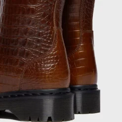 Rejena Croc Emboss Leather Boots