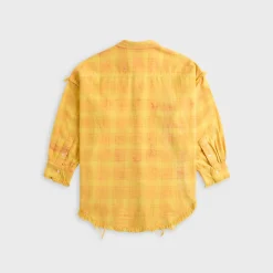 Shredded Seam Drop Neck Shirt