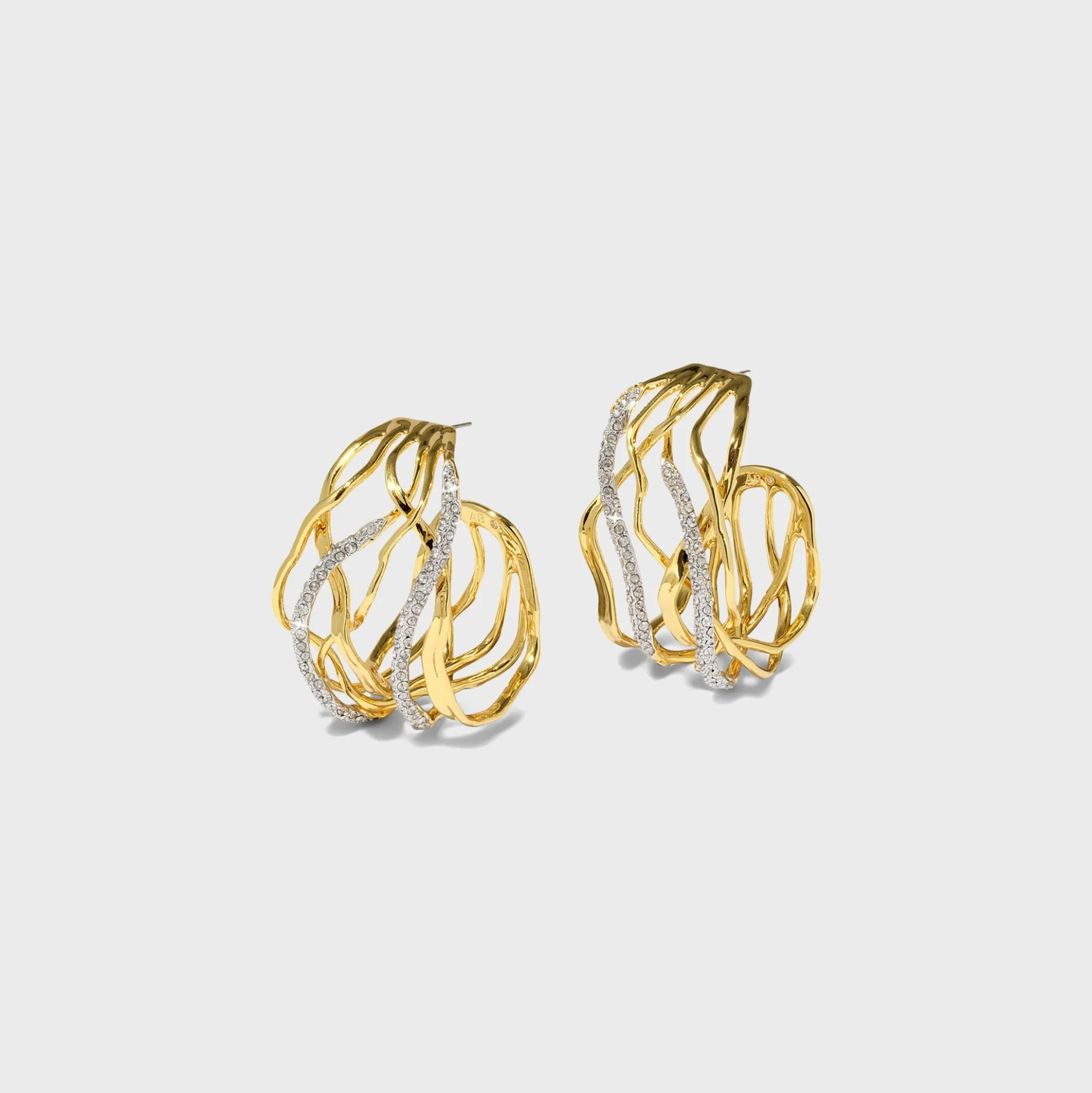 Solanales Crystal Woven Hoop Earrings