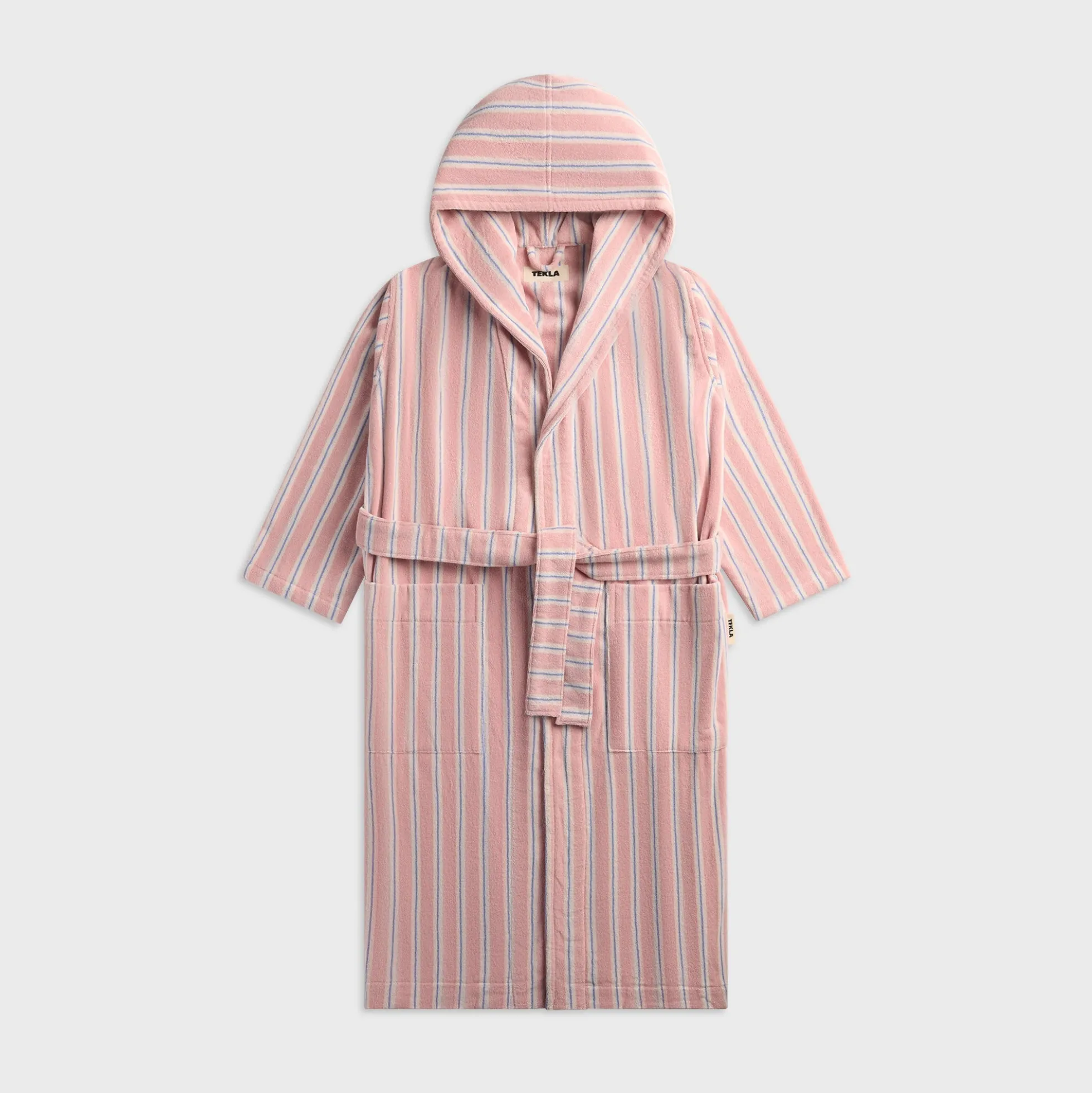 Striped Hooded Cotton Robe