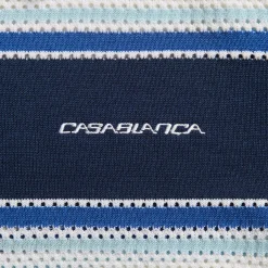 Striped Mesh Short Sleeve Polo Shirt