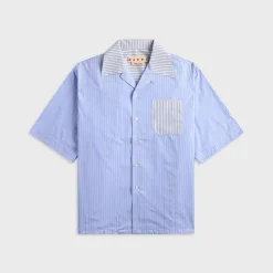 Striped Poplin Short Sleeve Shirt