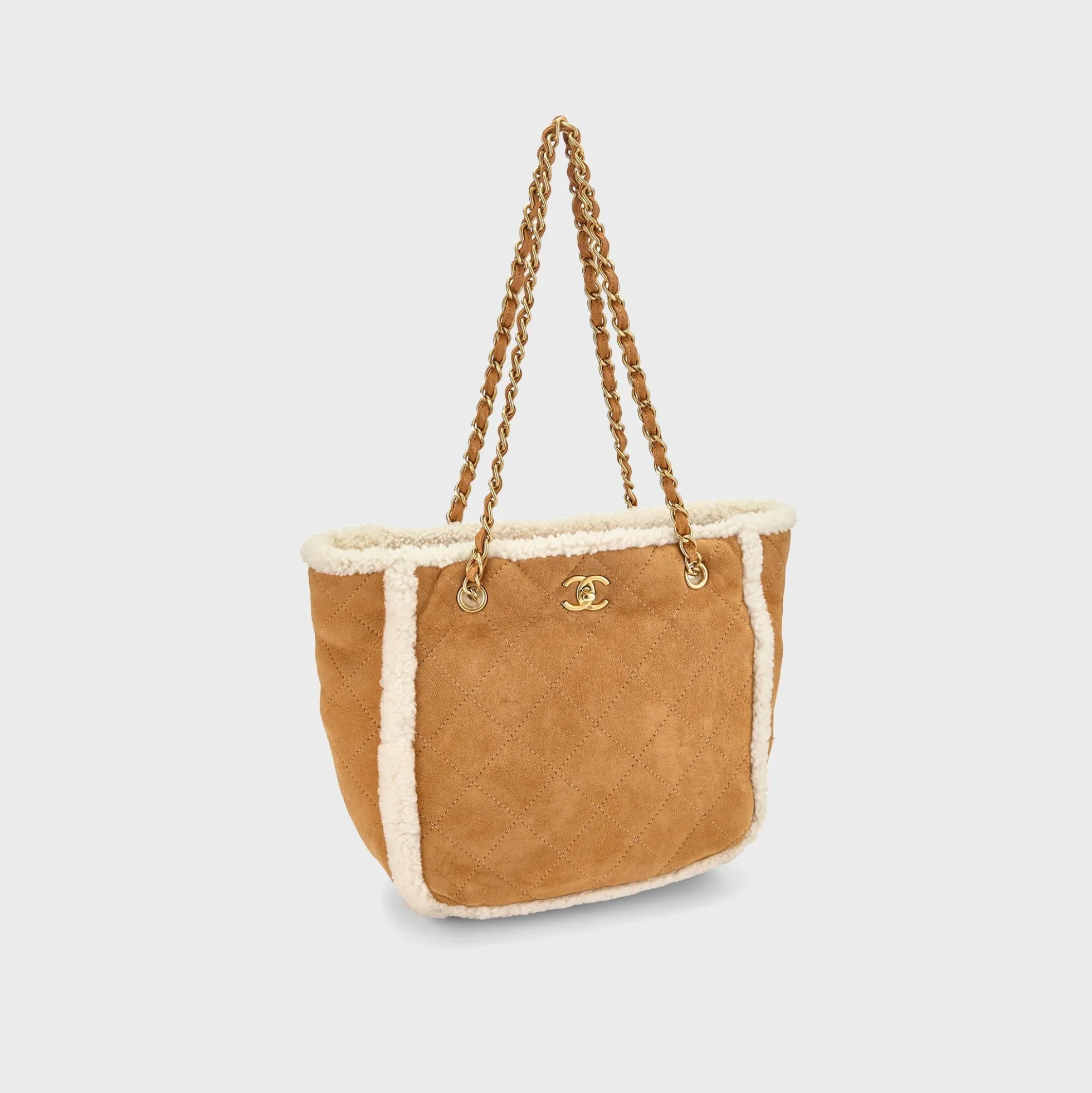 WGACA Chanel Shearling Coco Neige Shopping Tote Small