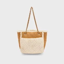 WGACA Chanel Shearling Coco Neige Shopping Tote Small
