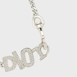 WGACA Dior Crystal Logo Necklace