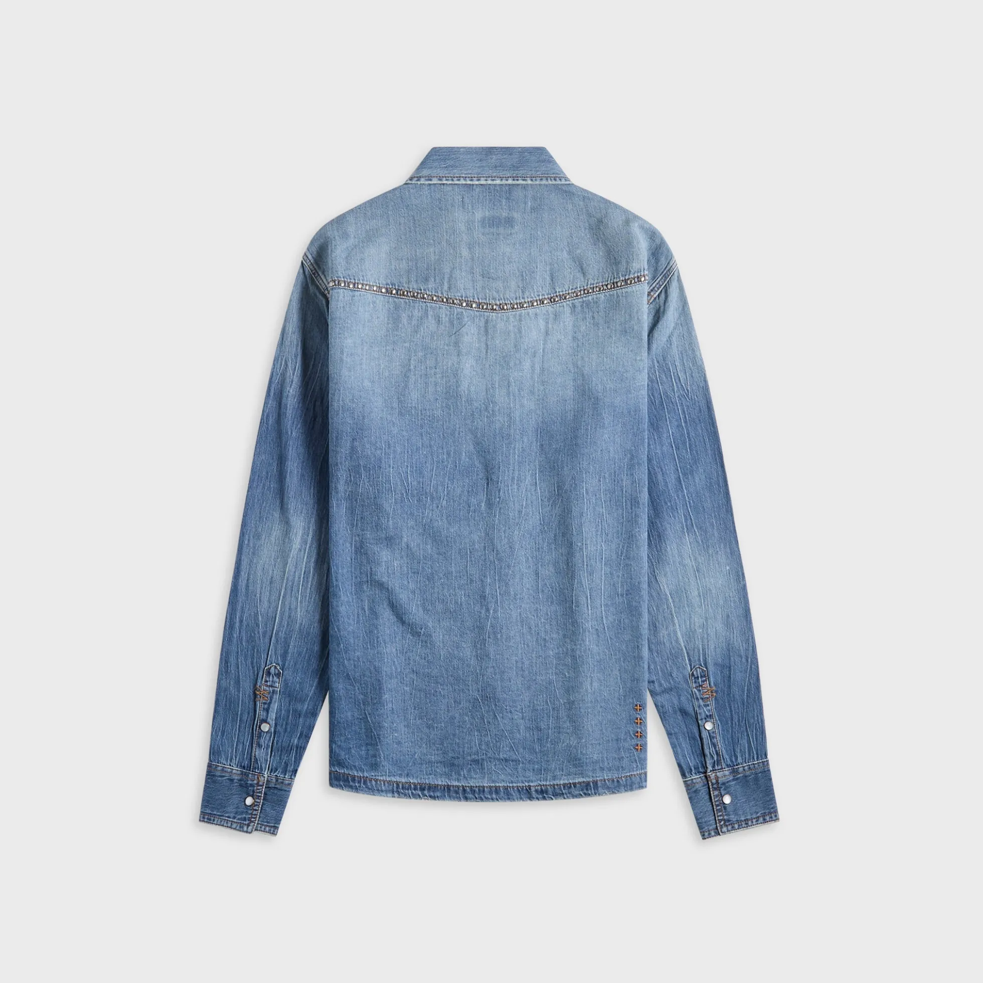Whiplash Long Sleeve Shirt Texas Blue Studded
