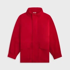 Wool Max Canvas High Neck Zip Blouson