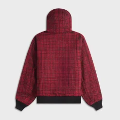 Zipped Wool Glen Plaid Work Hoody